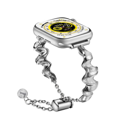 Ribbon Wave Metal Watch Band, For Apple Watch 2 42mm, For Apple Watch 2 38mm, For Apple Watch 42mm, For Apple Watch 38mm - DealBuddy