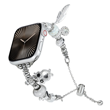 Bead Bracelet Metal Watch Band, For Apple Watch Series 10 46mm, For Apple Watch Series 10 42mm, For Apple Watch SE 2023 44mm, For Apple Watch SE 2023 40mm, For Apple Watch Ultra 2 49mm, For Apple Watch 9 45mm, For Apple Watch 9 41mm                    ... - DealBuddy