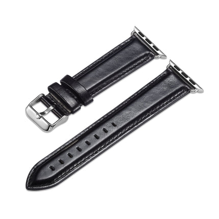 Crazy Horse Texture Top-grain Leather Watchband, For Apple Watch Series 7 41mm / 6 & SE & 5 & 4 40mm / 3 & 2 & 1 38mm, For Apple Watch Series 7 45mm / 6 & SE & 5 & 4 44mm / 3 & 2 & 1 42mm - DealBuddy