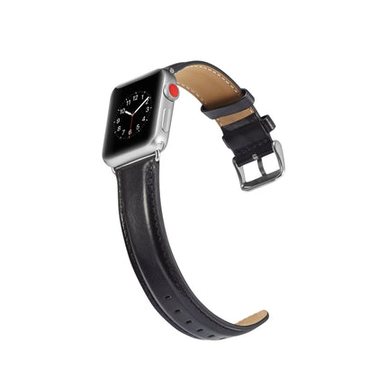 Crazy Horse Texture Top-grain Leather Watchband, For Apple Watch Series 7 41mm / 6 & SE & 5 & 4 40mm / 3 & 2 & 1 38mm, For Apple Watch Series 7 45mm / 6 & SE & 5 & 4 44mm / 3 & 2 & 1 42mm - DealBuddy
