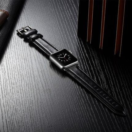 Crazy Horse Texture Top-grain Leather Watchband, For Apple Watch Series 7 41mm / 6 & SE & 5 & 4 40mm / 3 & 2 & 1 38mm, For Apple Watch Series 7 45mm / 6 & SE & 5 & 4 44mm / 3 & 2 & 1 42mm - DealBuddy