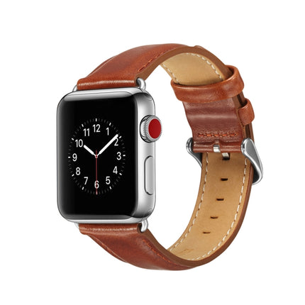 Crazy Horse Texture Top-grain Leather Watchband, For Apple Watch Series 7 41mm / 6 & SE & 5 & 4 40mm / 3 & 2 & 1 38mm, For Apple Watch Series 7 45mm / 6 & SE & 5 & 4 44mm / 3 & 2 & 1 42mm - DealBuddy