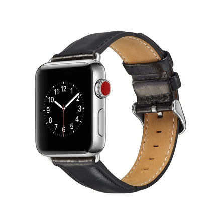 Crazy Horse Texture Top-grain Leather Watchband, For Apple Watch Series 7 41mm / 6 & SE & 5 & 4 40mm / 3 & 2 & 1 38mm, For Apple Watch Series 7 45mm / 6 & SE & 5 & 4 44mm / 3 & 2 & 1 42mm - DealBuddy