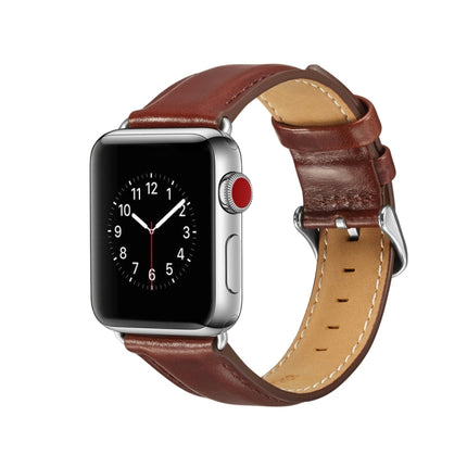 Crazy Horse Texture Top-grain Leather Watchband, For Apple Watch Series 7 41mm / 6 & SE & 5 & 4 40mm / 3 & 2 & 1 38mm, For Apple Watch Series 7 45mm / 6 & SE & 5 & 4 44mm / 3 & 2 & 1 42mm - DealBuddy