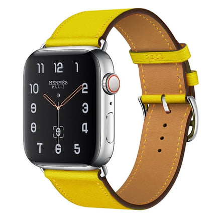 Replacement Leather Strap Watchband, For Apple Watch Series 7 41mm / 6 & SE & 5 & 4 40mm / 3 & 2 & 1 38mm, For Apple Watch Series 7 45mm / 6 & SE & 5 & 4 44mm / 3 & 2 & 1 42mm - DealBuddy