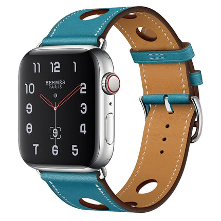 Leather Three Holes Replacement Strap Watchband, For Apple Watch Series 8&7 41mm / SE 2&6&SE&5&4 40mm / 3&2&1 38mm, For Apple Watch Series 7 45mm / 6 & SE & 5 & 4 44mm / 3 & 2 & 1 42mm, For Apple Watch Series 7 41mm / 6 & SE & 5 & 4 40mm / 3 & 2 & 1 38... - DealBuddy