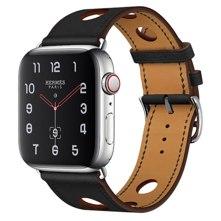 Leather Three Holes Replacement Strap Watchband, For Apple Watch Series 8&7 41mm / SE 2&6&SE&5&4 40mm / 3&2&1 38mm, For Apple Watch Series 7 45mm / 6 & SE & 5 & 4 44mm / 3 & 2 & 1 42mm, For Apple Watch Series 7 41mm / 6 & SE & 5 & 4 40mm / 3 & 2 & 1 38... - DealBuddy
