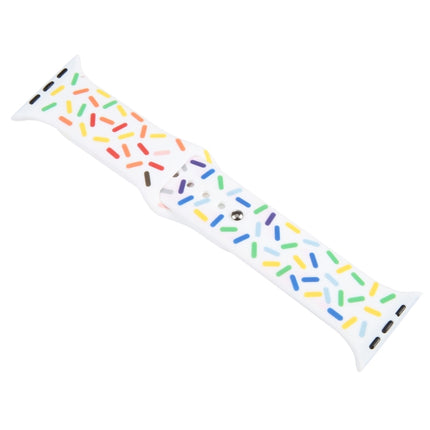 Rainbow Raindrops Silicone Watch Band, For Apple Watch Ultra 49mm, For Apple Watch SE 2023 44mm, For Apple Watch 8 41mm, For Apple Watch SE 2023 40mm - DealBuddy
