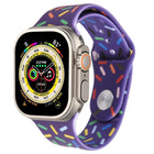 Rainbow Raindrops Silicone Watch Band, For Apple Watch Ultra 49mm, For Apple Watch SE 2023 44mm, For Apple Watch 8 41mm, For Apple Watch SE 2023 40mm - DealBuddy