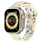Rainbow Raindrops Silicone Watch Band, For Apple Watch Ultra 49mm, For Apple Watch SE 2023 44mm, For Apple Watch 8 41mm, For Apple Watch SE 2023 40mm - DealBuddy