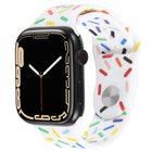 Rainbow Raindrops Silicone Watch Band, For Apple Watch 8 45mm, For Apple Watch Ultra 2 49mm, For Apple Watch 9 45mm, For Apple Watch SE 2022 40mm - DealBuddy