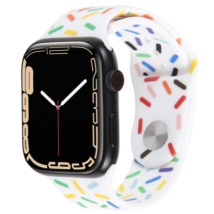 Rainbow Raindrops Silicone Watch Band, For Apple Watch 5 44mm, For Apple Watch 5 40mm, For Apple Watch 4 44mm, For Apple Watch 4 40mm - DealBuddy