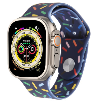 Rainbow Raindrops Silicone Watch Band, For Apple Watch 8 45mm, For Apple Watch Ultra 2 49mm, For Apple Watch 9 45mm, For Apple Watch SE 2022 40mm - DealBuddy