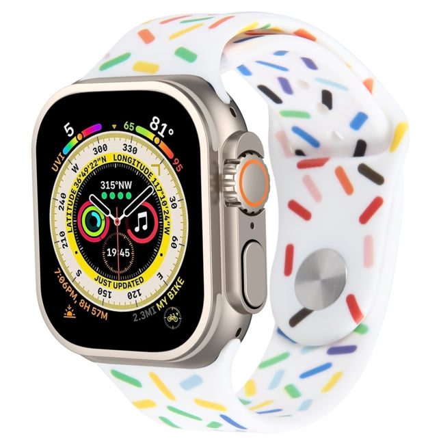 Rainbow Raindrops Silicone Watch Band, For Apple Watch 9 41mm, For Apple Watch SE 2022 44mm, For Apple Watch 7 41mm, For Apple Watch 7 45mm - DealBuddy