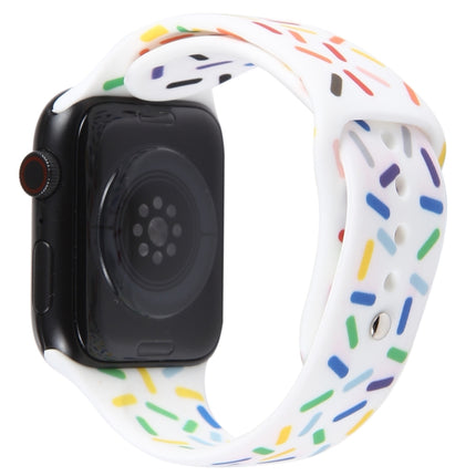 Rainbow Raindrops Silicone Watch Band, For Apple Watch 9 41mm, For Apple Watch SE 2022 44mm, For Apple Watch 7 41mm, For Apple Watch 7 45mm - DealBuddy