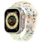 Rainbow Raindrops Silicone Watch Band, For Apple Watch 9 41mm, For Apple Watch SE 2022 44mm, For Apple Watch 7 41mm, For Apple Watch 7 45mm - DealBuddy