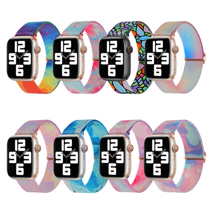 Painted Pattern Nylon Replacement Watch Band, For Apple Watch SE 2023 44mm, For Apple Watch Ultra 49mm, For Apple Watch SE 2023 40mm, For Apple Watch 8 41mm, For Apple Watch 8 45mm, For Apple Watch Ultra 2 49mm - DealBuddy