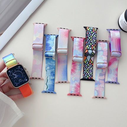 Painted Pattern Nylon Replacement Watch Band, For Apple Watch SE 2023 44mm, For Apple Watch Ultra 49mm, For Apple Watch SE 2023 40mm, For Apple Watch 8 41mm, For Apple Watch 8 45mm, For Apple Watch Ultra 2 49mm - DealBuddy