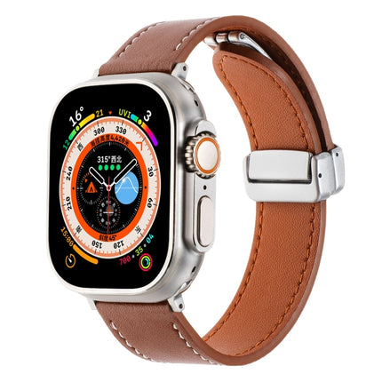 Magnetic Buckle Skin Feel Leather Watch Band, For Apple Watch SE 2023 44mm, For Apple Watch Ultra 49mm, For Apple Watch SE 2023 40mm, For Apple Watch SE 2022 40mm, For Apple Watch Serie 9 41mm, For Apple Watch SE 2022 44mm - DealBuddy