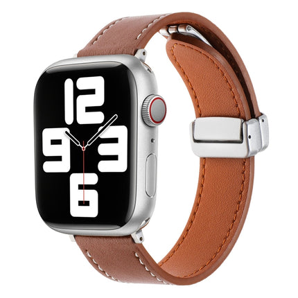 Magnetic Buckle Skin Feel Leather Watch Band, For Apple Watch SE 2023 44mm, For Apple Watch Ultra 49mm, For Apple Watch SE 2023 40mm, For Apple Watch SE 2022 40mm, For Apple Watch Serie 9 41mm, For Apple Watch SE 2022 44mm - DealBuddy