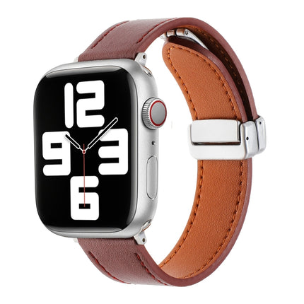 Magnetic Buckle Skin Feel Leather Watch Band, For Apple Watch SE 2023 44mm, For Apple Watch Ultra 49mm, For Apple Watch SE 2023 40mm, For Apple Watch SE 2022 40mm, For Apple Watch Serie 9 41mm, For Apple Watch SE 2022 44mm - DealBuddy