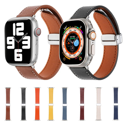 Magnetic Buckle Skin Feel Leather Watch Band, For Apple Watch SE 2023 44mm, For Apple Watch Ultra 49mm, For Apple Watch SE 2023 40mm, For Apple Watch SE 2022 40mm, For Apple Watch Serie 9 41mm, For Apple Watch SE 2022 44mm - DealBuddy