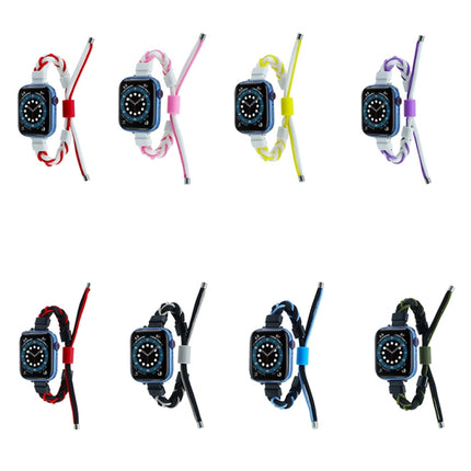 Silicone Bean Braided Cord Nylon Watch Band, For Apple Watch 42mm, For Apple Watch 38mm - DealBuddy