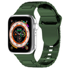 Square Buckle Armor Style Silicone Watch Band, For Apple Watch SE 44mm, For Apple Watch 6 40mm, For Apple Watch 6 44mm - DealBuddy