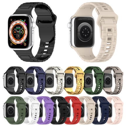 Square Buckle Armor Style Silicone Watch Band, For Apple Watch SE 44mm, For Apple Watch 6 40mm, For Apple Watch 6 44mm - DealBuddy