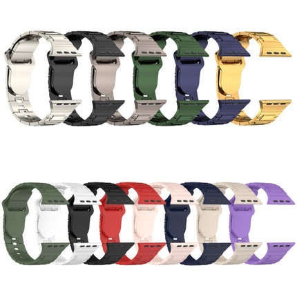 Square Buckle Armor Style Silicone Watch Band, For Apple Watch 7 41mm, For Apple Watch 7 45mm, For Apple Watch SE 40mm - DealBuddy