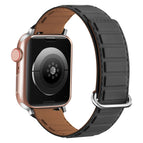 For Apple Watch Series 7 45mm / Silver Buckle Grey Brown