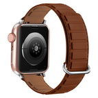 For Apple Watch SE 2022 40mm / Silver Buckle Brown