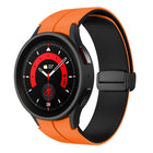 Dual Color Magnetic Folding Buckle Silicone Watch Band, For Samsung Galaxy Watch 6 / 6 Classic - DealBuddy
