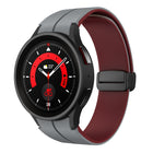 Dual Color Magnetic Folding Buckle Silicone Watch Band, For Samsung Galaxy Watch 6 / 6 Classic - DealBuddy