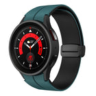 Dual Color Magnetic Folding Buckle Silicone Watch Band, For Samsung Galaxy Watch 6 / 6 Classic - DealBuddy