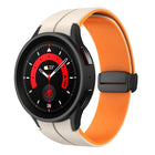 Dual Color Magnetic Folding Buckle Silicone Watch Band, For Samsung Galaxy Watch 6 / 6 Classic - DealBuddy