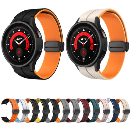 Dual Color Magnetic Folding Buckle Silicone Watch Band, For Samsung Galaxy Watch 6 / 6 Classic - DealBuddy