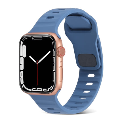 Square Buckle Stripes Silicone Watch Band, For Apple Watch Series 8 41mm, For Apple Watch Series 8 45mm - DealBuddy