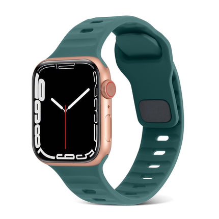 Square Buckle Stripes Silicone Watch Band, For Apple Watch Series 8 41mm, For Apple Watch Series 8 45mm - DealBuddy