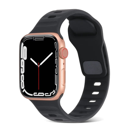 Square Buckle Stripes Silicone Watch Band, For Apple Watch Series 3 38mm, For Apple Watch Series 3 42mm - DealBuddy