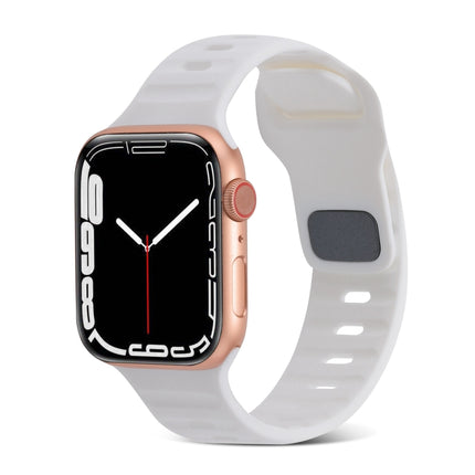 Square Buckle Stripes Silicone Watch Band, For Apple Watch 42mm, For Apple Watch 38mm - DealBuddy