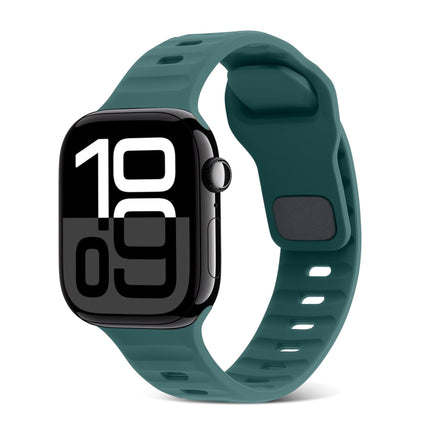 Square Buckle Stripes Silicone Watch Band, For Apple Watch Series 10 46mm, For Apple Watch Series 10 42mm - DealBuddy