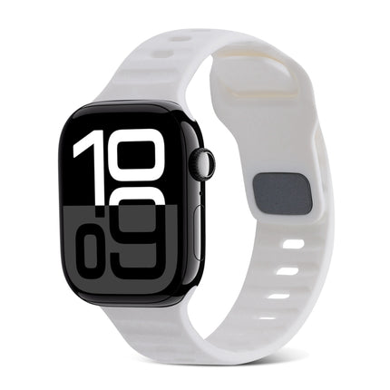 Square Buckle Stripes Silicone Watch Band, For Apple Watch Series 10 46mm, For Apple Watch Series 10 42mm - DealBuddy