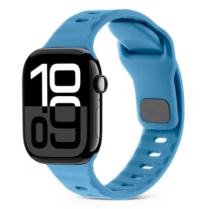 Square Buckle Stripes Silicone Watch Band, For Apple Watch Series 10 46mm, For Apple Watch Series 10 42mm - DealBuddy