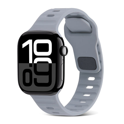 Square Buckle Stripes Silicone Watch Band, For Apple Watch Series 10 46mm, For Apple Watch Series 10 42mm - DealBuddy