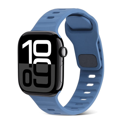 Square Buckle Stripes Silicone Watch Band, For Apple Watch Series 10 46mm, For Apple Watch Series 10 42mm - DealBuddy