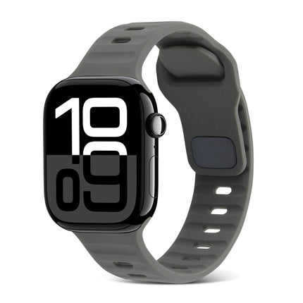 Square Buckle Stripes Silicone Watch Band, For Apple Watch Series 10 46mm, For Apple Watch Series 10 42mm - DealBuddy