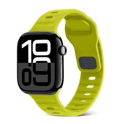 Square Buckle Stripes Silicone Watch Band, For Apple Watch Series 10 46mm, For Apple Watch Series 10 42mm - DealBuddy