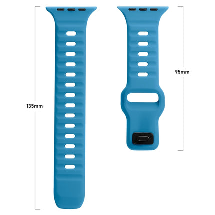 Square Buckle Stripes Silicone Watch Band, For Apple Watch Series 9 41mm, For Apple Watch Ultra 49mm - DealBuddy