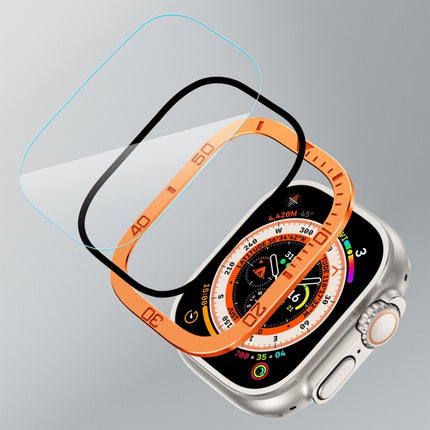 Number Ring Metal Frame Integrated Tempered Film, For Apple Watch Ultra 1 / 2 / 3 49mm - DealBuddy